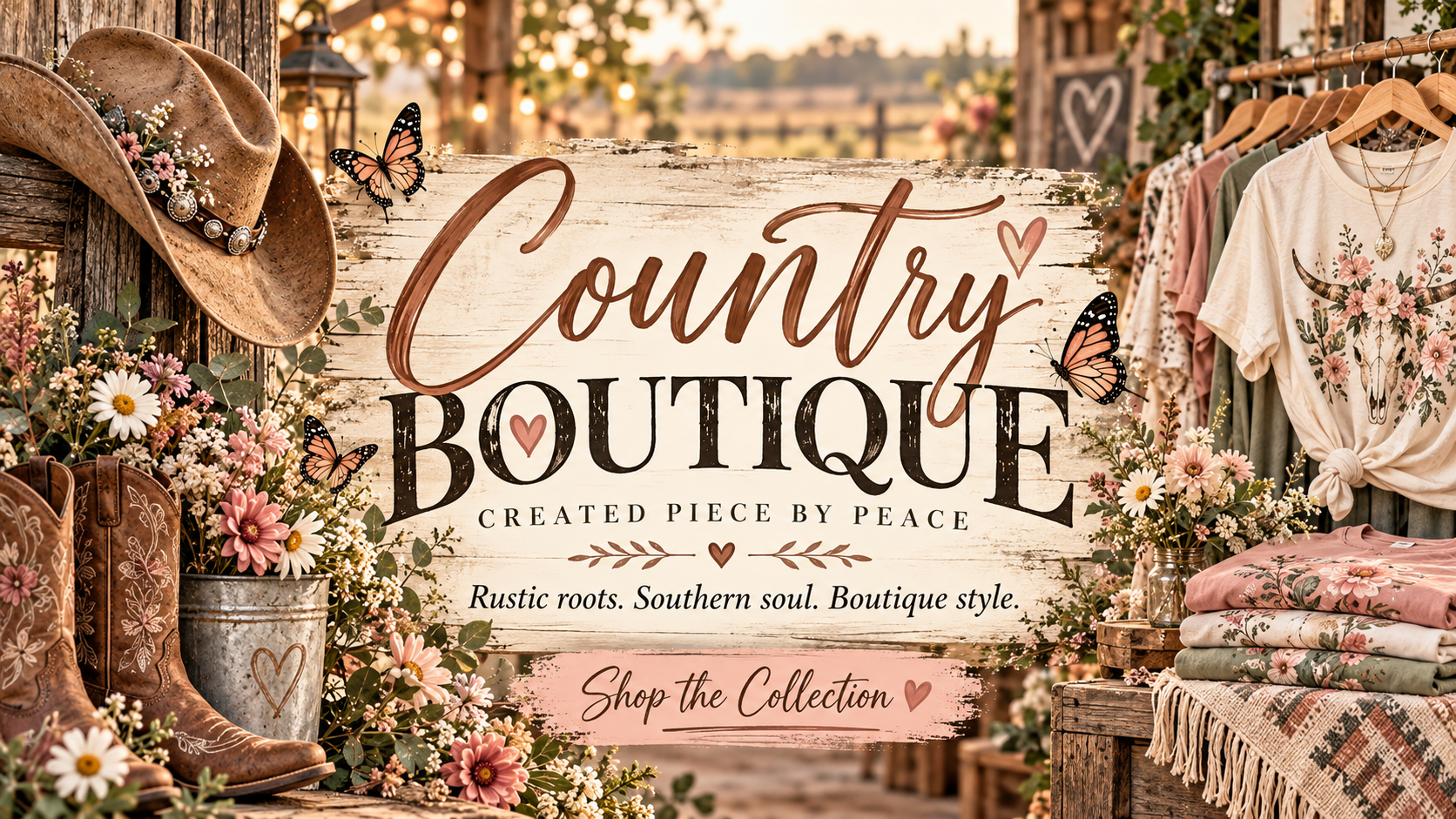 Country Boutique — Created Piece By Peace — Rustic roots. Southern soul. Boutique style.