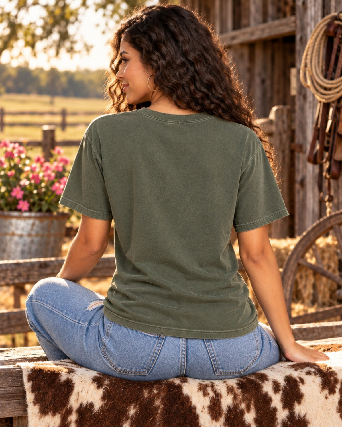 Country Girl • Southern Soul — Comfort Colors 1717 Moss — Blank back