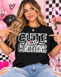 Cute with Conditions — Gildan Softstyle 64000 — Black — Front lifestyle