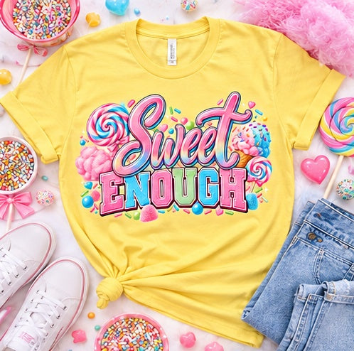 Sweet Enough — Gildan Softstyle 64000 — Daisy — 02 Flat Front