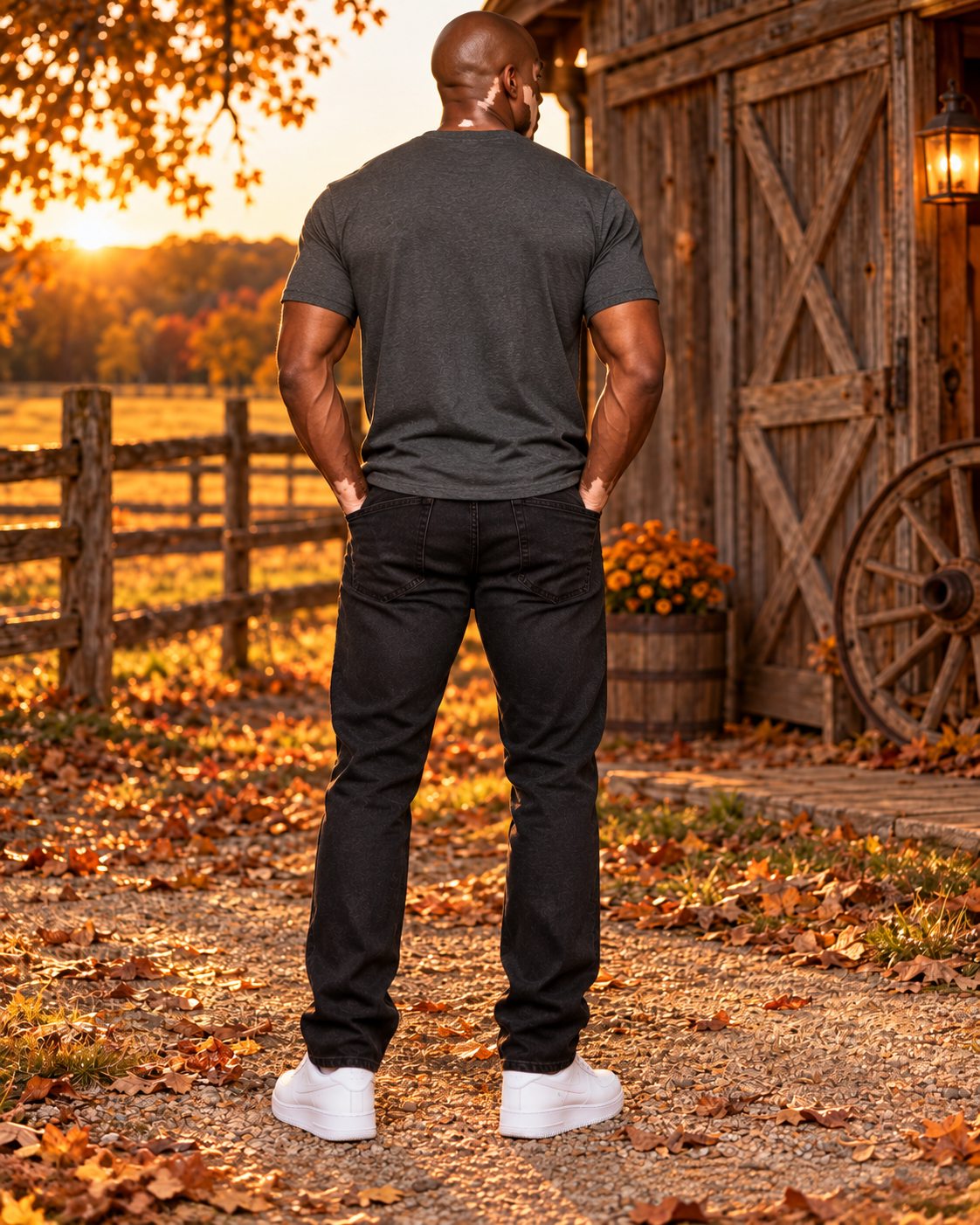 Gildan Softstyle 64000 Dark Heather tee — blank back view