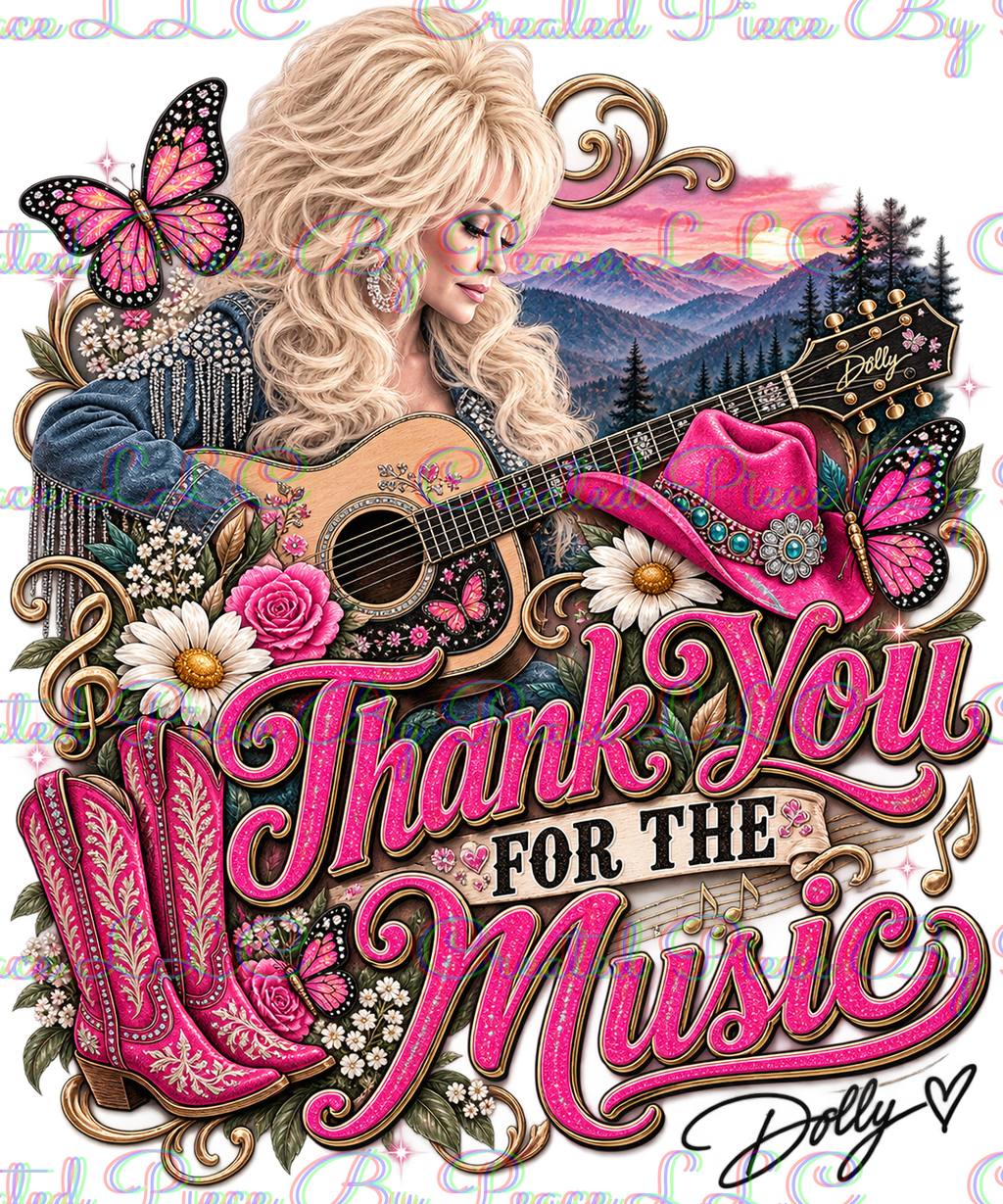 Dolly — Thank You for the Music Graphic Tee