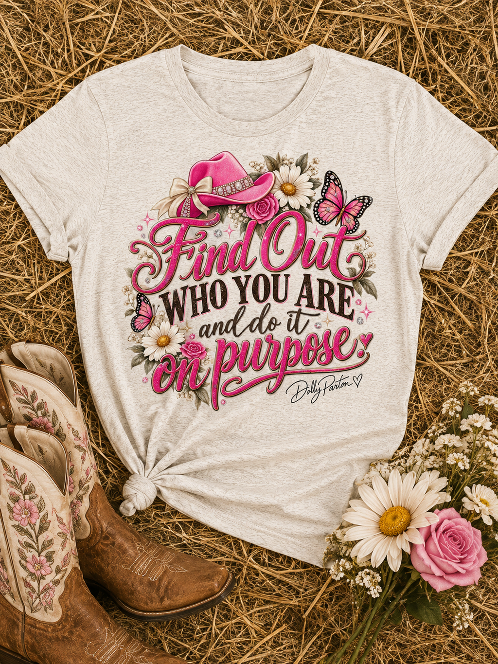 Dolly — Find Out Who You Are Country Floral Tee