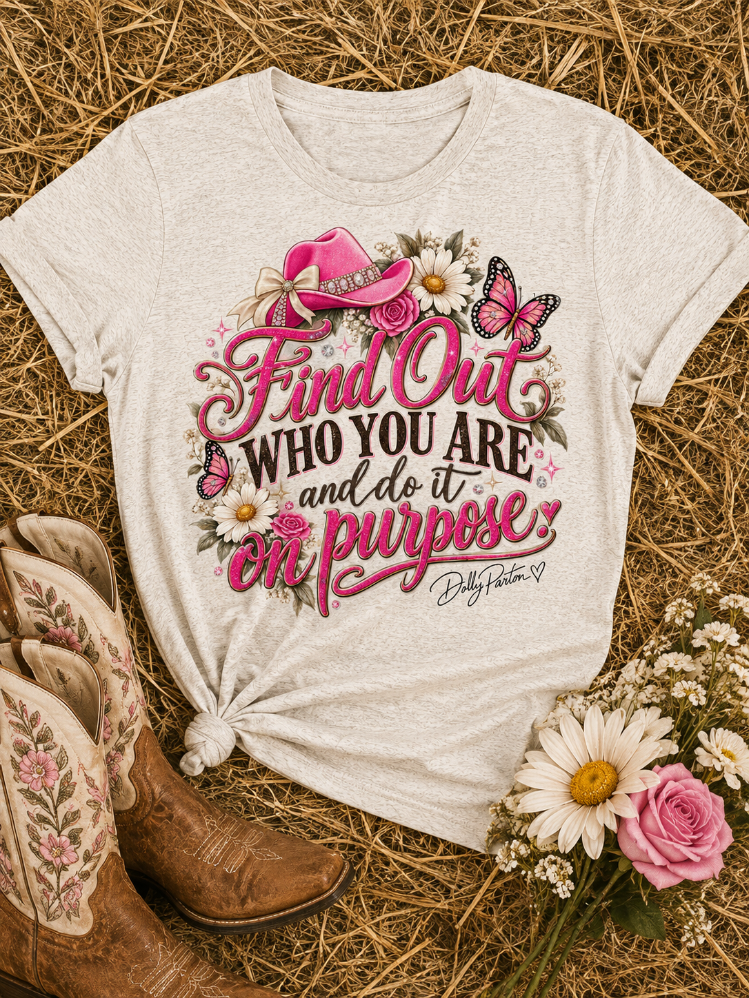 Dolly — Find Out Who You Are Country Floral Tee