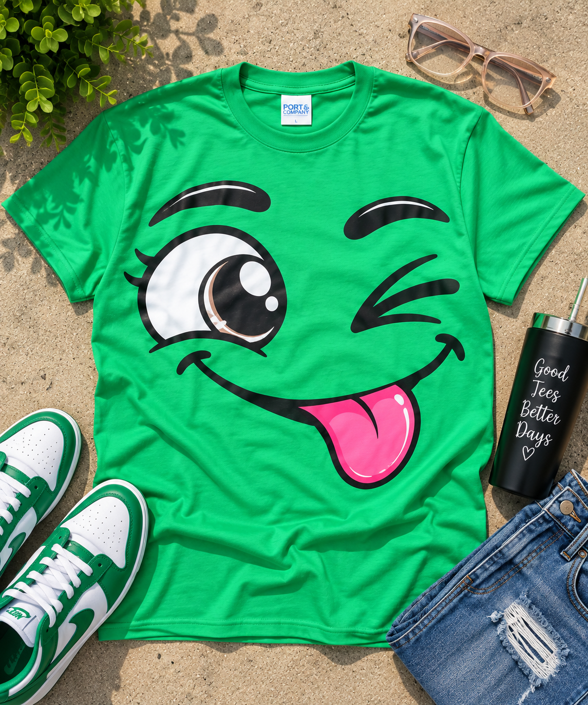 Wink & Smile Oversized Graphic Tee