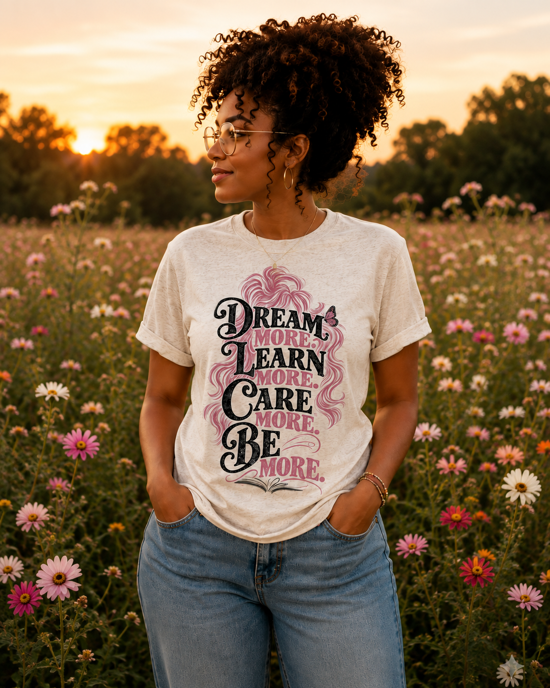 Dream More Learn More Dolly-Inspired Graphic Tee